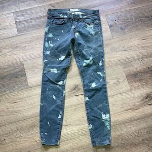 Current Elliott Size 25 Abstract Camo Print Skinny Ankle Jeans